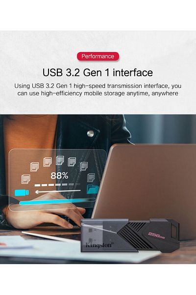 Kingston 64GB Kingston USB Flash Drive Pen Drive DTXON 64GB 128GB 256GB USB 3.2 Gen 1 PenDrives Black Flash D
