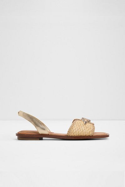 Aldo Goassı - Women's Textile Gold Flat Sandals
