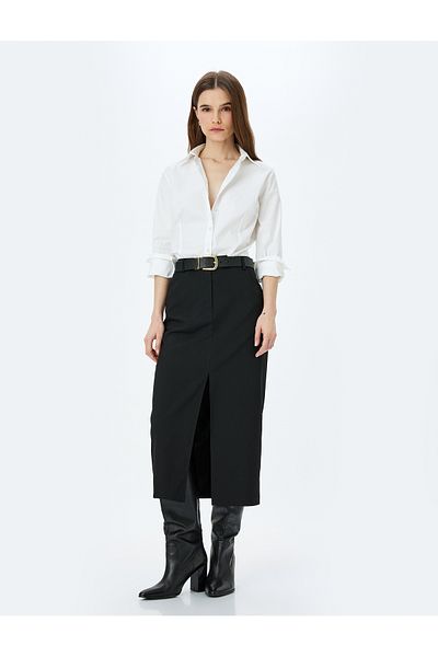 Koton Long sleeve buttoned cotton classic shirt.