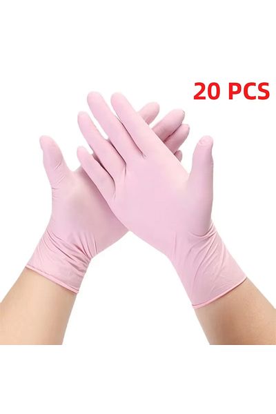 Choice M Pink 20PCS 20/50/100PCS Pink Disposable Nitrile Gloves Latex Free Non-Sterile Cleaning Gloves for