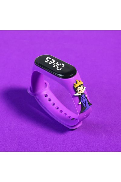 Miniso Purple girl Electronic Digital LED Display Watches Fashion Cartoon Watches Children's Watch Waterpr