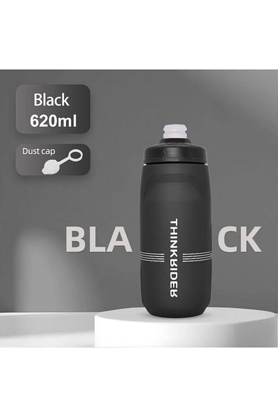 ThinkRider Black 620ml ThinkRider 620ml/750ml Bicycle Bottle MTB Road Bike Water Bottle Outdoor Sports Plastic