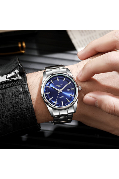 Choice نعم CH1202LAN ساعة كرونوس كوارتز فاخرة للرجال مقاومة للماء مع تاريخ مض...