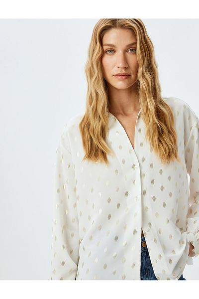 Koton white design Long Sleeve Shirt