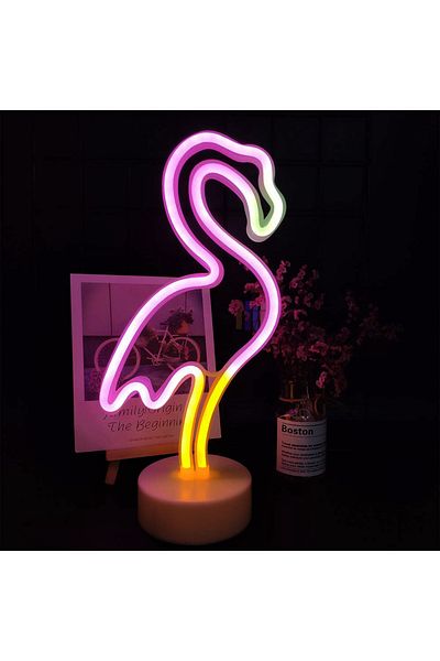 Choice Desktop flamingo-M 1pc, desktop neon light USB/battery powered, room birthday party wedding decorati