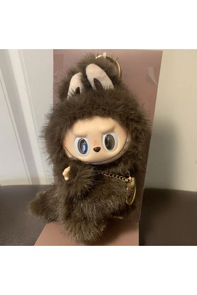 Miniso A 1PC Zimomo Replica Cute Labubu Keyring Kawaii Backpack Decoration Labubu Keychain Kids Toys Surpri