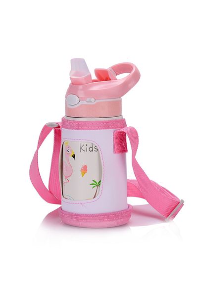 Choice 400ML Pink with bag 400ML Children Thermos Water Bottle Kids Thermos Mug Baby Duck Billed Straw 316