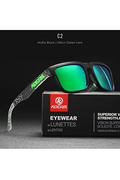 kdeam C2 Mirrored Green 2022 Square Men's Polarized Sunglasses Outdoors Lifes...
