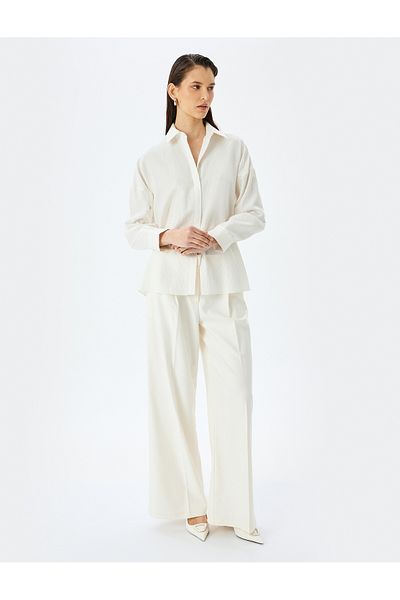 Koton white stripe Oversized Shirt