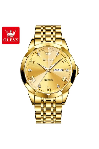 Choice No Men Gold OLEVS Men's Watches Rhombus Mirror Original Quartz Watch for Man Waterproof Luminous Sta