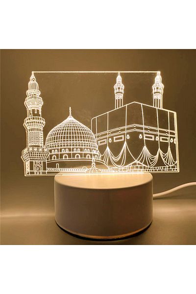 Choice USB Powered Night Light-22 USB Operated 3D LED Night Light Eid Mubarak Table Ornament Muslim Ramadan