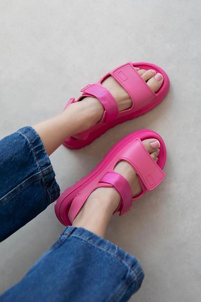 STRASWANS Zenya Women's Velcro Detail Sandals Fuchsia