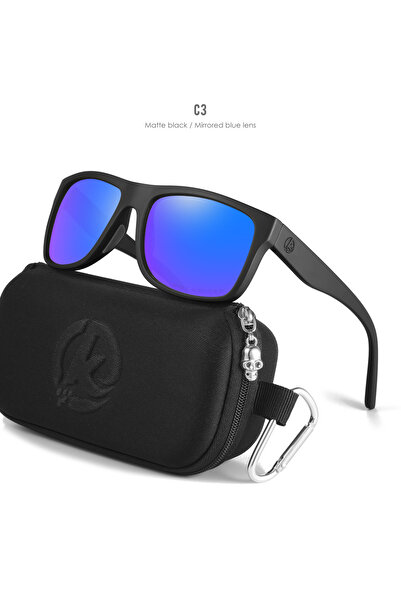 Choice3 C3 Mirrored blue KDEAM Polarized Sunglasses Men Sports Tridimensional Brand Logo TR90 Square Sun Gla