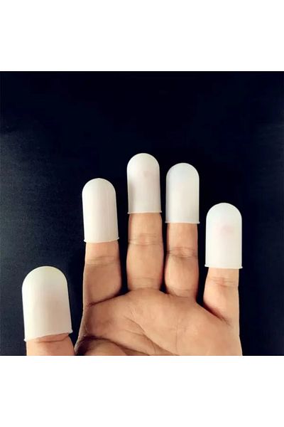 Choice WHITE 5Pcs Silicone Finger Protector Finger Caps High Temperature Resistant Anti-slip Finger Cover