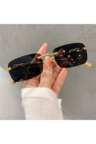 Choice Black Vintage Sunglasses Rimless Cut Edge Sunglasses Fashion Designer ...