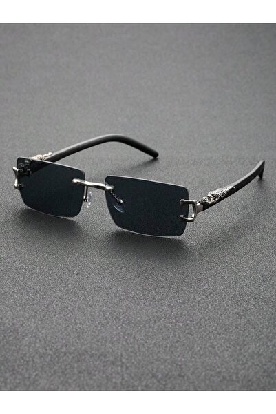 Choice1 KH2670-SR.GY 1PC Fashionable Trendy Frameless Rectangular Personalized Sunglasses For Daily Life