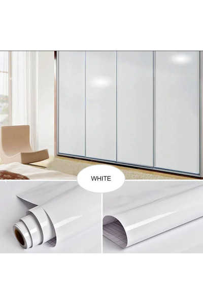 Choice ورق حائط ذاتي اللصق من مادة PVC باللون الأبيض اللؤلؤي مقاس 40 سم × 3 متر، ملصق ديكور للأثاث القديم والمطبخ