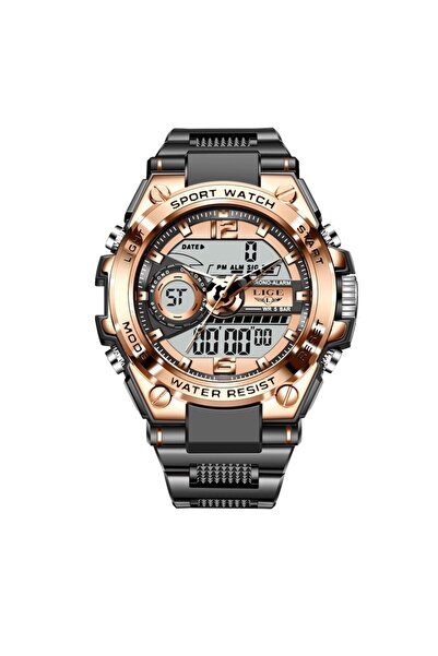 Lige ساعة LIGE ذهبية عسكرية للرجال رقمية مقاومة للماء حتى عمق 50 متر مع ساعة ...