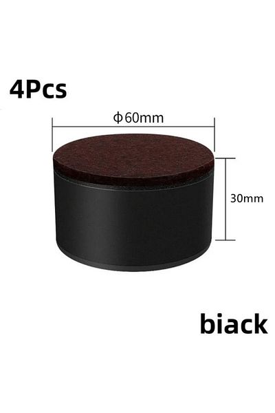 Choice Round-black-30mm 4Pcs Carbon Steel Heavy Furniture Heightening Foot Pad Bed Sofa Chair Table Feet We