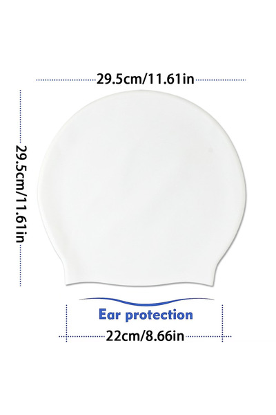 Choice قبعة سباحة كبيرة جدًا من السيليكون باللون الأبيض مع شعر طويل وضفائر مت...