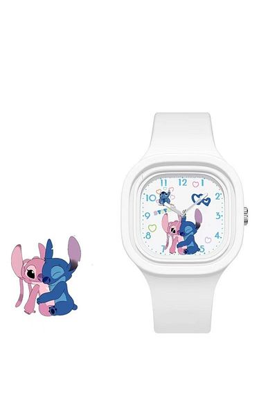 Miniso Stitch white Kawaii Anime Disney Watch Lilo & Stitch Children Watchs Sports Silicone Watch Cartoon