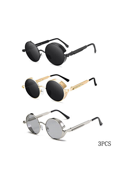 Choice 3 قطع من النظارات الشمسية الكلاسيكية القوطية Steampunk للرجال والنساء ...