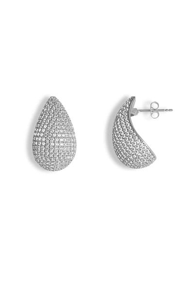 ohmygod jewelry Silver teardrop earrings with stones - Shine Bright