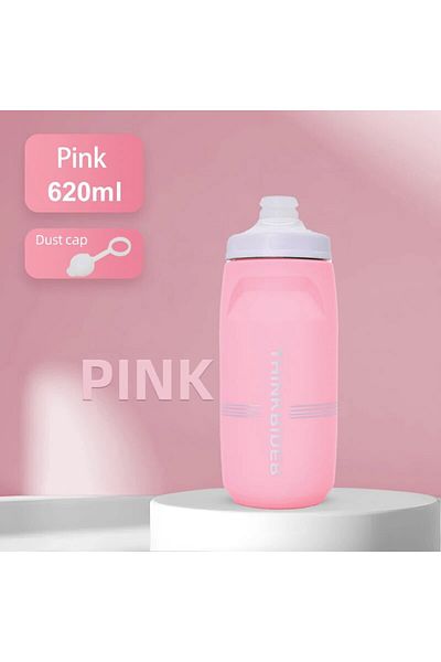 ThinkRider Pink 620ml ThinkRider 620ml/750ml Bicycle Bottle MTB Road Bike Water Bottle Outdoor Sports Plastic P