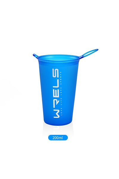 Choice Blue 1pc 200ml Foldable Sports Water Cup Marathon Cross-country Running Folding Soft Water Cup Small