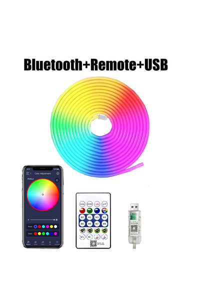 Choice شريط إضاءة نيون RGBIC 3M 1-5M 5V RGB مقاوم للماء RGB LED شريط إضاءة LE...