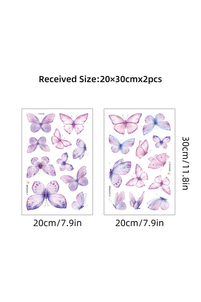 Choice BR0243C 17 قطعة من ملصقات الحائط بنمط الفراشات الطائرة المائية باللون ...