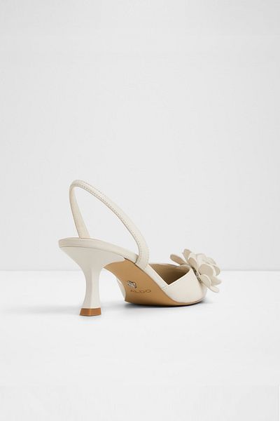 Aldo Leilanıa - Women's Leather White-Ecru Thin Heeled Shoes