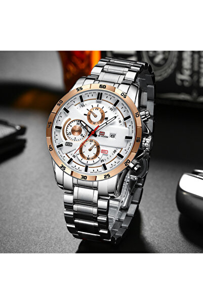 Choice ساعة رجالية رياضية 216G-FB، جلد كبير، طراز سباق، كاجوال، أنيقة، أصلية، لون أسود وردي