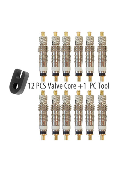 Choice مجموعة من 12 قطعة B مكونة من 6/12 قطعة من صمام بريستا القابل للإزالة للدراجة، بديل للدراجة بدون أنبوب نحاسي لإزالة القلب