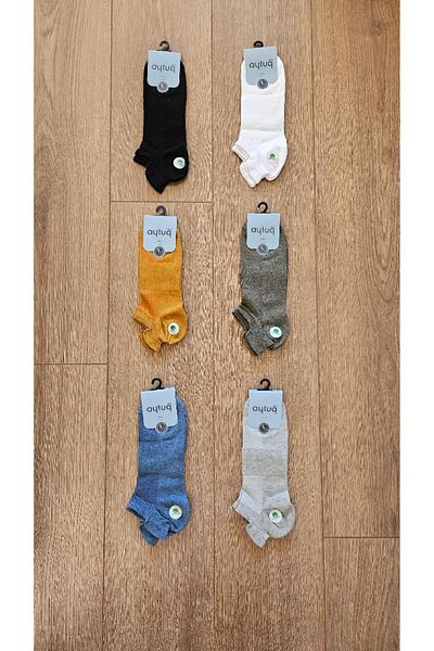 Aytuğ Aytuğ Men's Summer Season 6 Pairs Cotton-Cotton (Multicolor) Booties Socks - 11262-6
