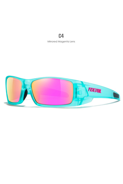 Choice C4 magenta mirror KDEAM Men's Fishing Sunglasses All Black Shades With...