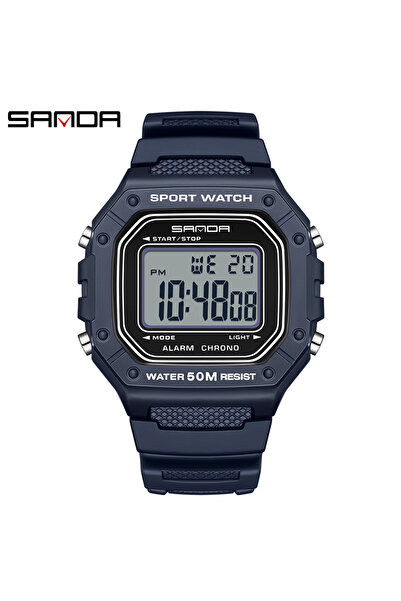 Choice 2156 ساعة رياضية رجالية من SANDA باللون الأزرق، مقاومة للصدمات ومقاومة...