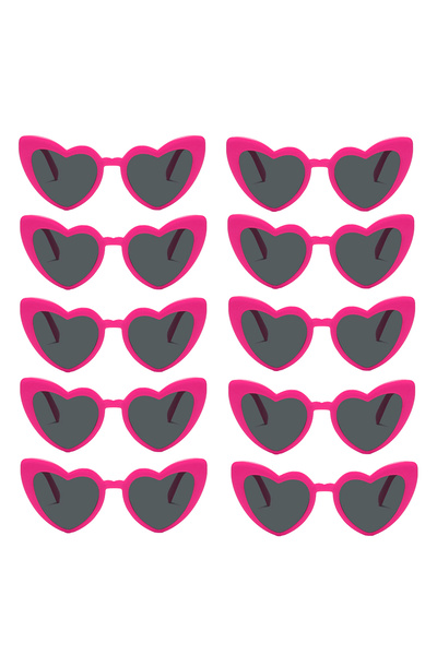 Choice style B 10pcs Red Heart Shape Sunglasses for Women Bachelorette Party ...