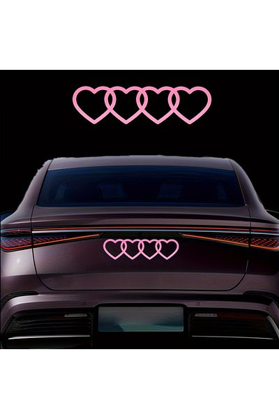 Choice Heart Linked To Heart Sticker Cute Heart-shaped Car Exterior Decoration Sticker For Car Window Bo...