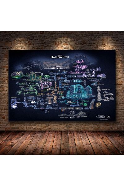 Choice 50x70cm No Frame P8 Hollow Knight Hallownest Map Game Poster HD Canvas Wall Art for Room Home Decor