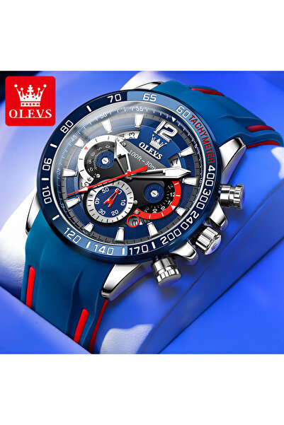 Choice نعم ساعة OLEVS 9936 للرجال باللون الأزرق الفضي من العلامة التجارية الأ...