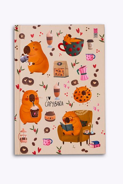 Thinkbook Capybara Cookie Hard Cover Notebook 14X20
