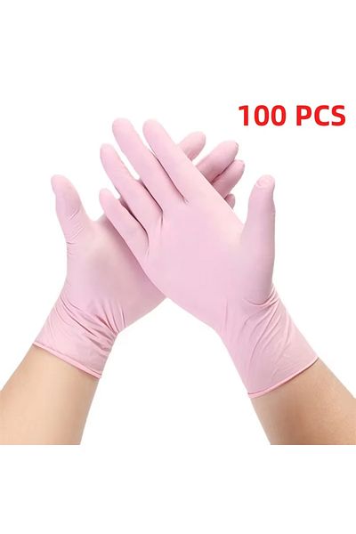 Choice S Pink 100PCS 20/50/100PCS Pink Disposable Nitrile Gloves Latex Free Non-Sterile Cleaning Gloves for