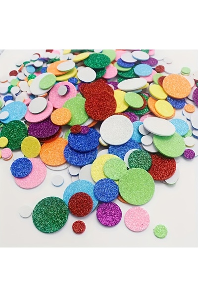 Choice 1 كيس 160 قطعة/عبوة من ملصقات رغوية دائرية لامعة بألوان مختلطة، مصنوعة...