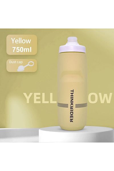 ThinkRider Yellow 750ml ThinkRider 620ml/750ml Bicycle Bottle MTB Road Bike Water Bottle Outdoor Sports Plastic