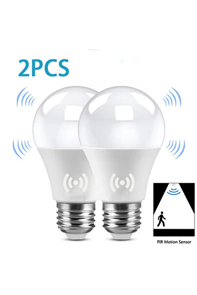 Choice مصباح LED أبيض بارد 15 وات قطعتان E27 15 وات مستشعر حركة الرادار 220 ف...