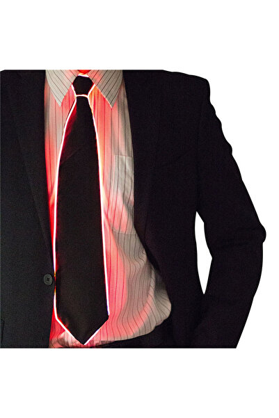 Choice ربطة عنق حمراء متوهجة للرجال سلك نيون LED مضيء للحفلات الهالوين وعيد ا...