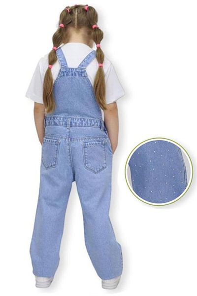 CRASSİ Girl's Stone Detailed Denim Salopet