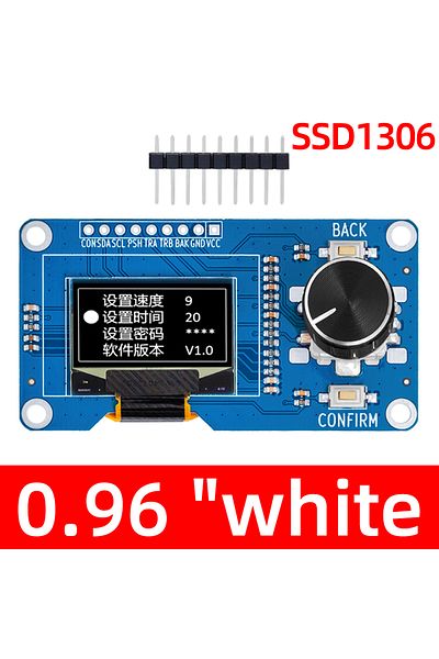 Choice 0.96 icnh white BS 0.96/1.3 inch white oled display screen combined with EC11 rotary encoder module
