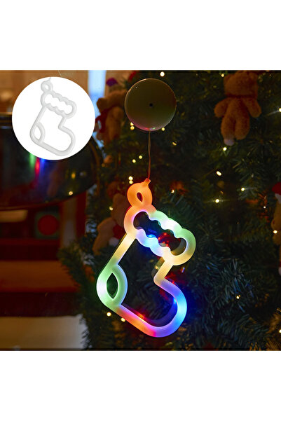 Choice أضواء حائط نافذة RGB تعمل بالبطارية، على شكل ندفة ثلج وجرس وجورب